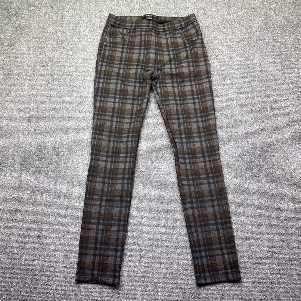 Sanctuary x Anthropologie Carnaby Brown Grey Plaid Skinny‎ Pull On Leggings  M